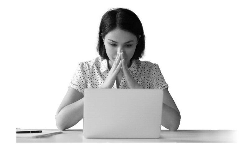 Woman sitting at computer